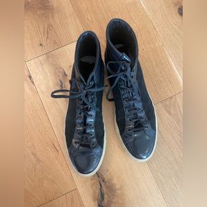 Suede and patent Common Projects. Size 11